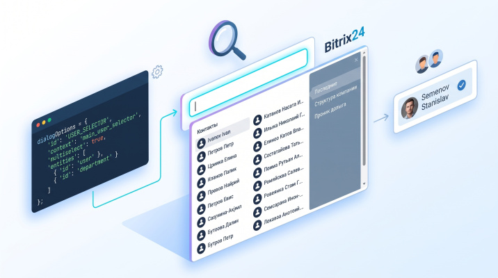 Select "Выбора сотрудника" в стиле bitrix24